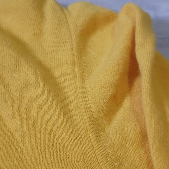 Vintage Pronto-Uomo Italian Mens Yellow Lambswool Knit Crew Neck Sweater Medium - Picture 4 of 9